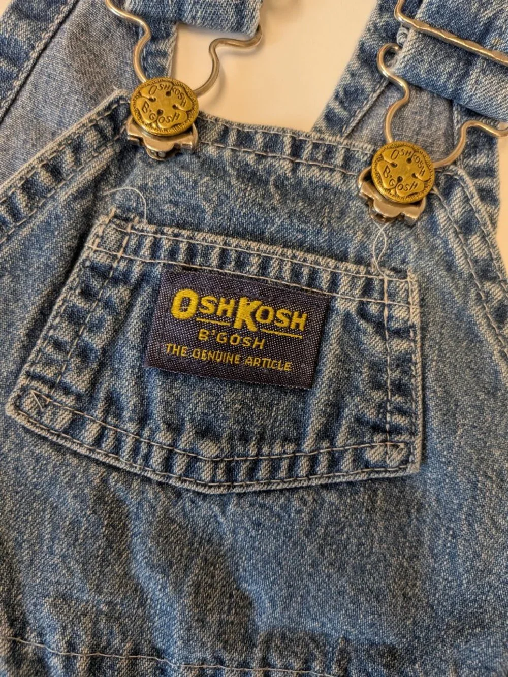 VTG 1980s OshKosh B'Gosh Denim Vestbak Overalls - Made in USA (Size 12M)
